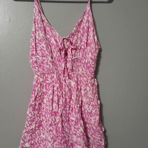 Pink and White Patterned Dress